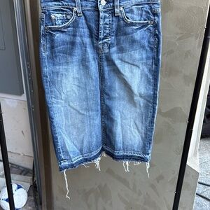 7 For All Mankind Blue Denim Skirt